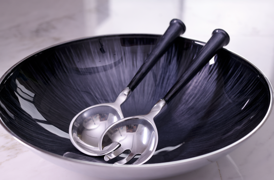 Round Metalic Blue Bowl