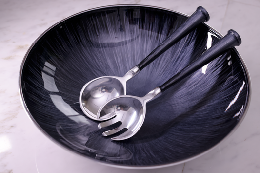 Round Metalic Blue Bowl