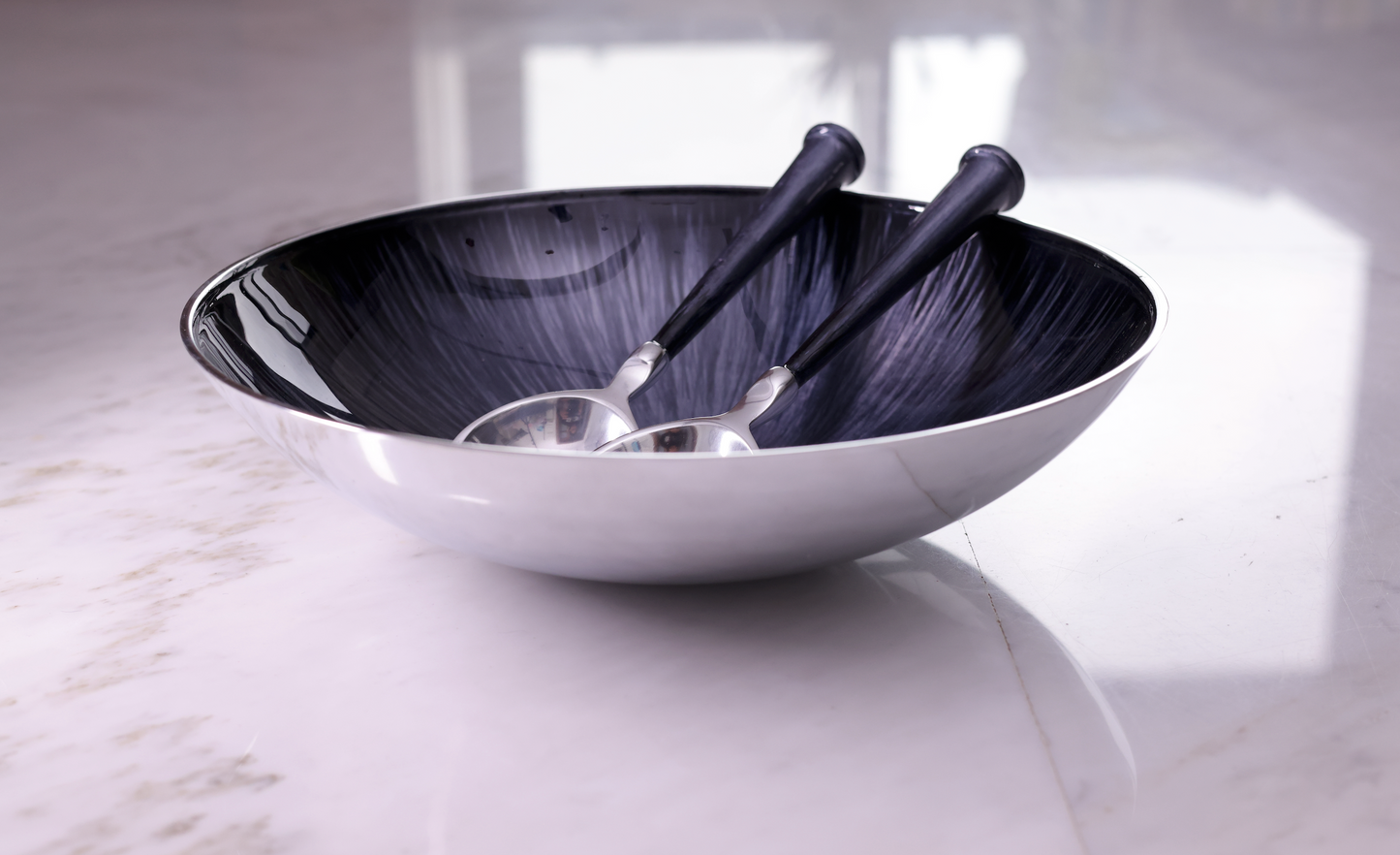 Round Metalic Blue Bowl