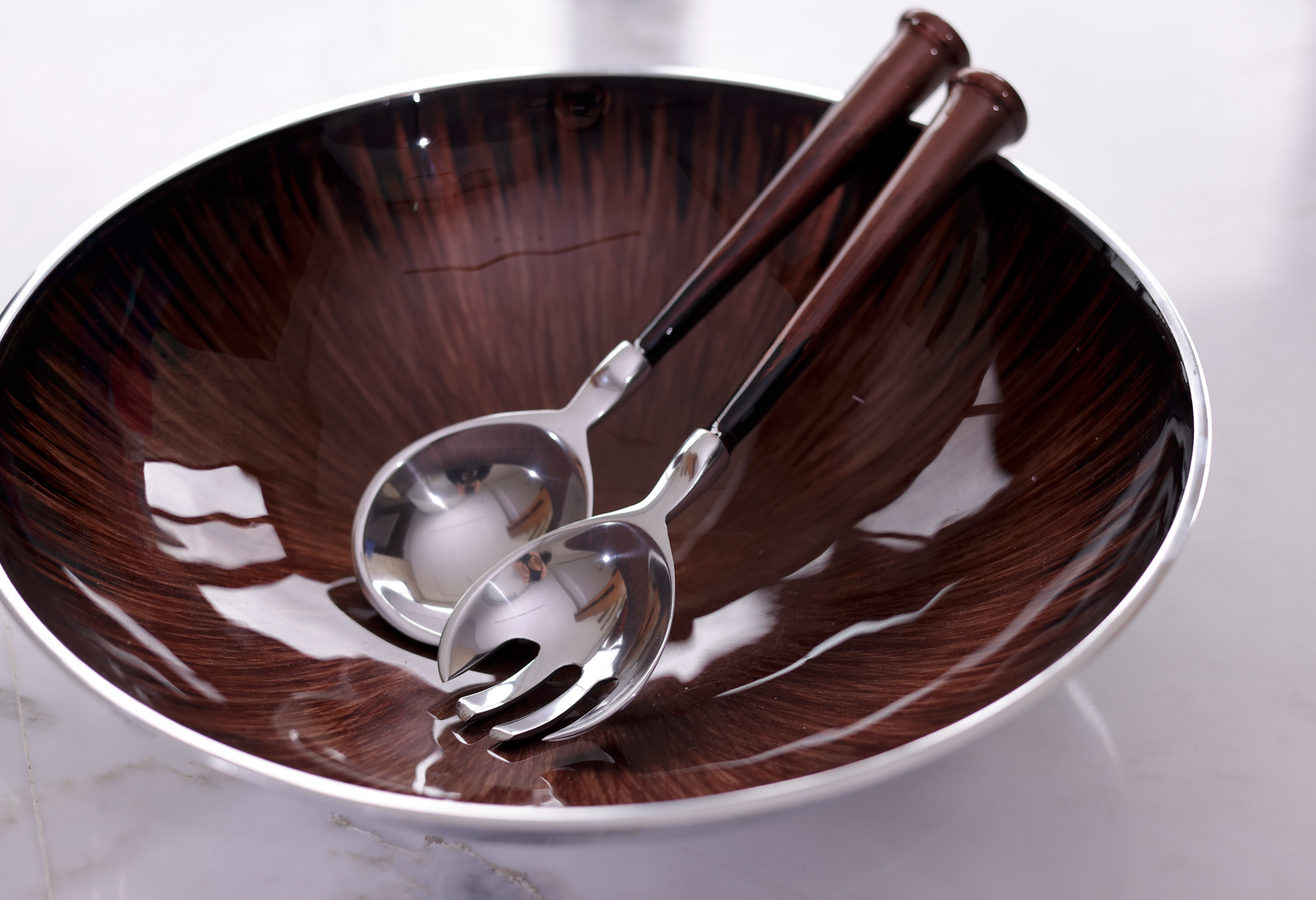 Round Metalic Brown Bowl