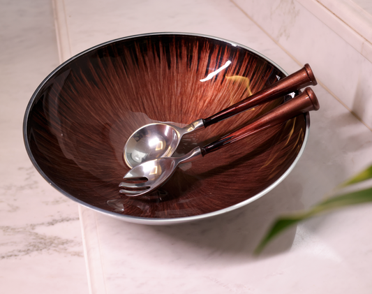 Round Metalic Brown Bowl