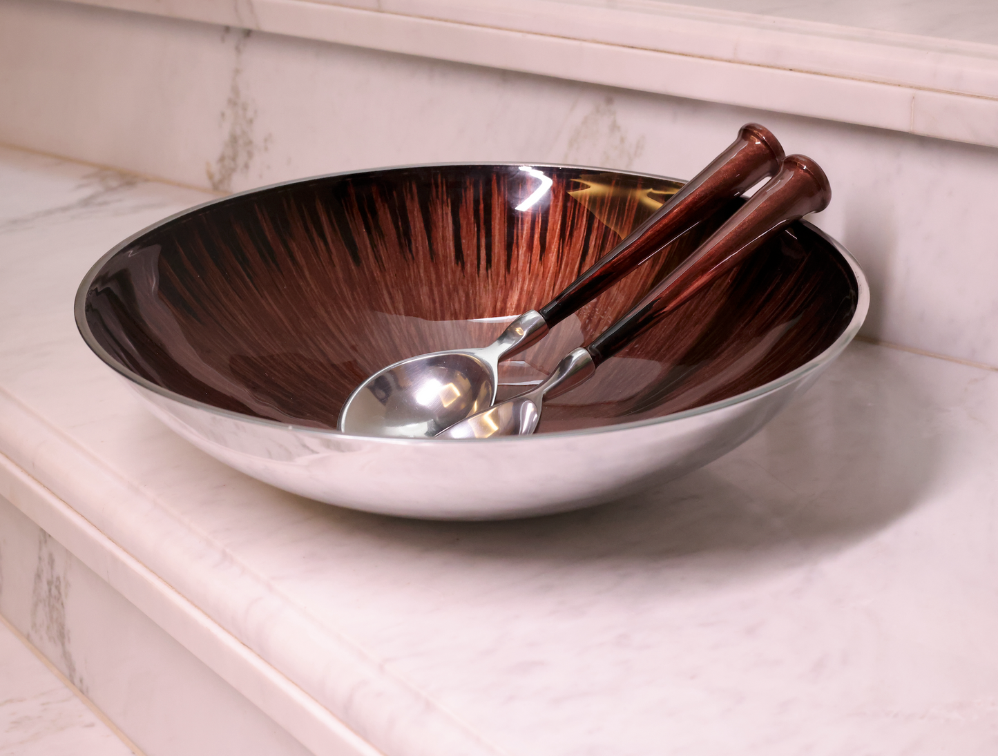 Round Metalic Brown Bowl